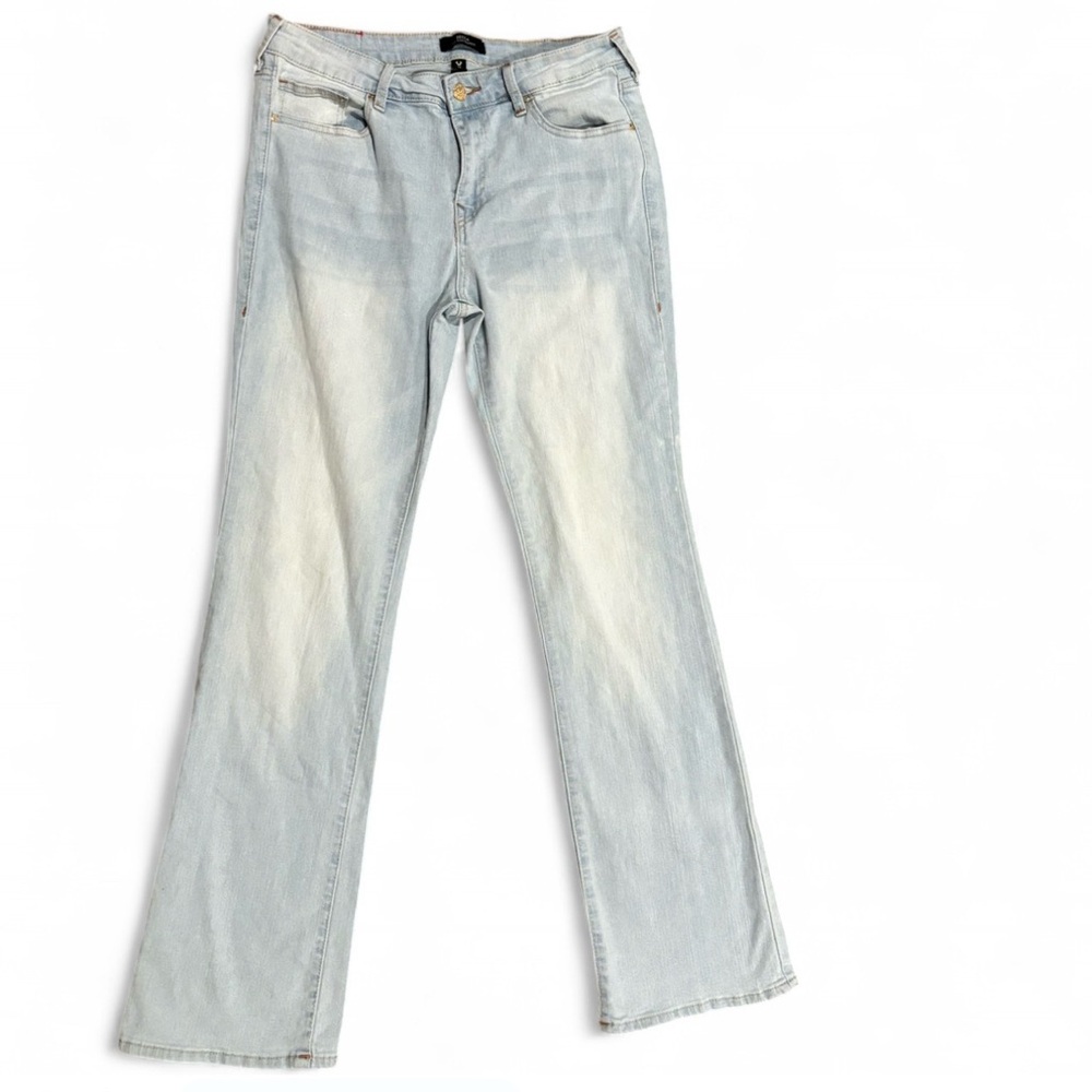 True Religion Becca Bootcut Jeans 30 Light Wash Y2K Mid Rise Flap Pocket  Denim - Picture 2 of 11